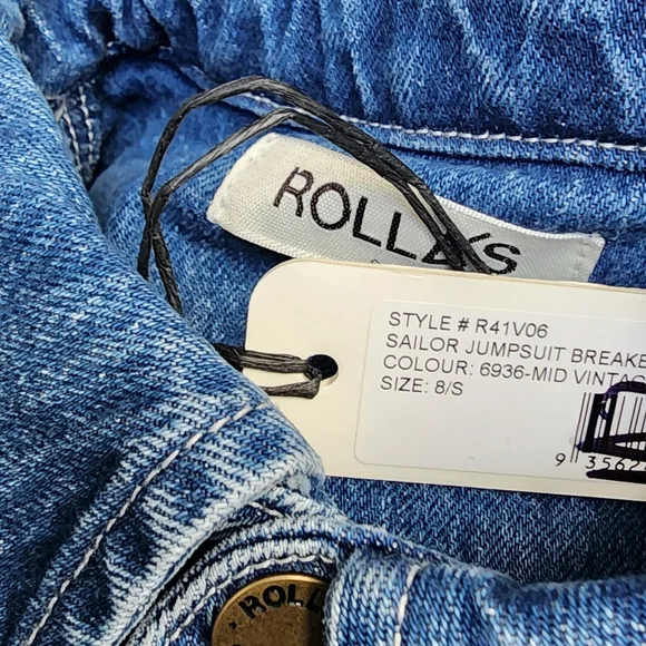 ROLLA'S NWT Sailor Jumpsuit Breaker in Mid Vintage Blue Size 8/s - Picture 10 of 13